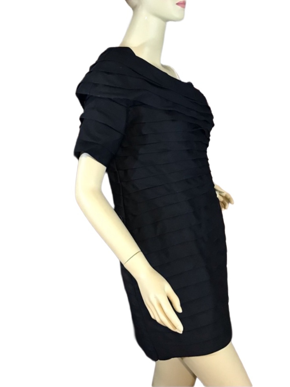 FUMBLIN' FOE ANTHROPOLOGIE BLACK TIERED ONE SHOULDER COCKTAIL DRESS NWT (M) - Picture 5 of 13